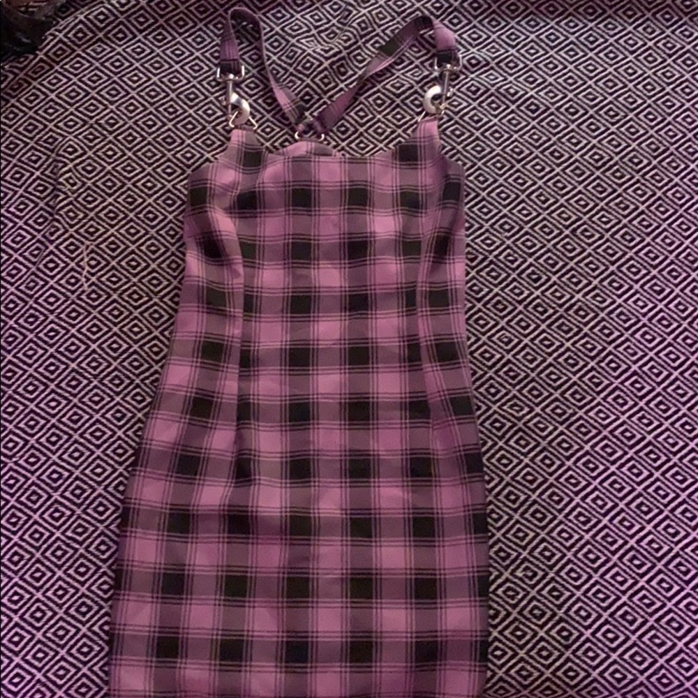 Ragged Priest Purple Plaid Dress